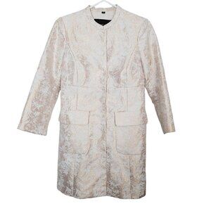 Rachel Zoe Shimmery Evening Jacket Women's Sz 6 Metallic Rose Gold Spatterd EUC